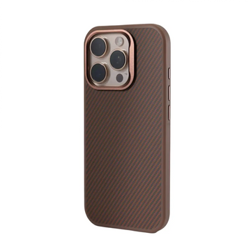 Tech360 Luxury Carbon Fiber Texture iPhone Case - Magnetic Mobile Phone Case for iPhone 16 Pro Max - Acrylic Hard Back - Shockproof Cover