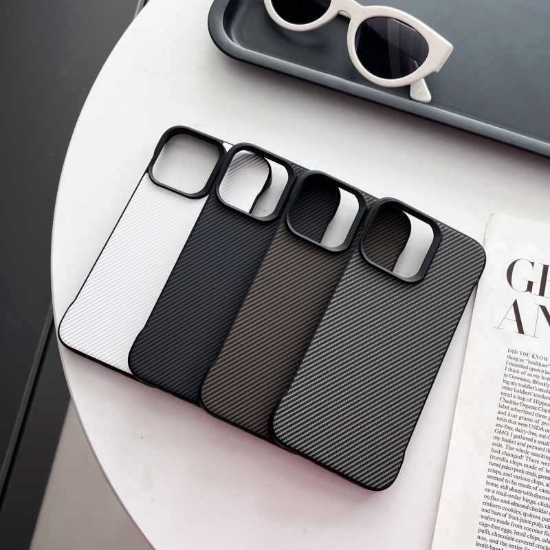 Tech360  Carbon Fiber Texture Frameless Cell Phone Case - for iPhone 16 Pro - Hard PC Protective Back Cover